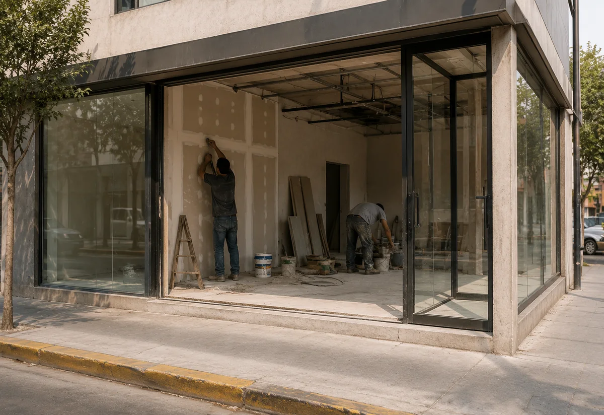 Local comercial en obra, en proceso de adecuación